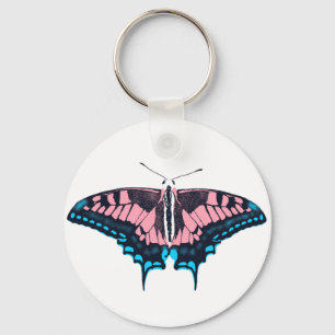 Transgender Pride Flagga Swallowtail Butterfly Nyckelring
