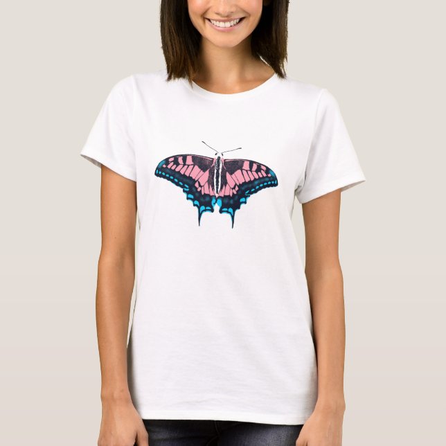 Transgender Pride Flagga Swallowtail Butterfly T Shirt (Framsida)