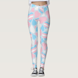Transgender Pride Hearts Mönster Leggings