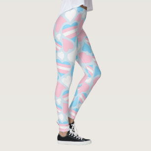 Transgender Pride Hearts Mönster Leggings