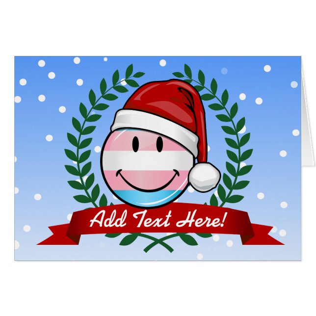 Transgender Pride-jul Hälsningskort (Framsidan Horizontal)