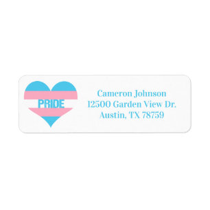 Transgender Pride Kärlek Heart Returadress Etikett