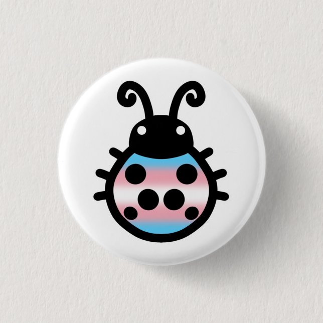 Transgender Pride Ladybug Pin Badge Knapp (Framsida)