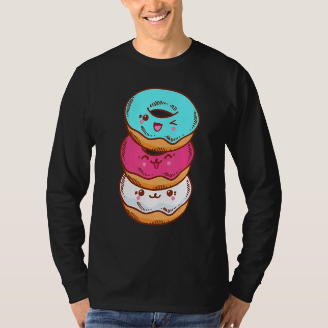 Transgender Pride LGBT LGBTQ Flag Cute With Donut  T Shirt (Framsida)