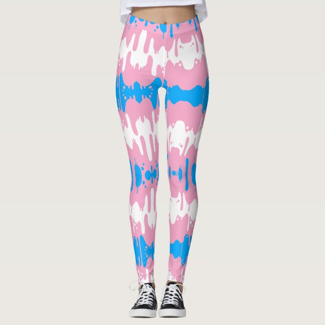 Transgender Pride LGBTQ Leggings (Framsida)