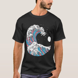 Transgender Pride LGBTQ Trans Flagga - japansk våg T Shirt