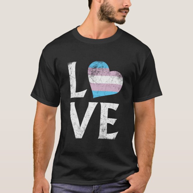 Transgender Pride Stacks Kärlek T Shirt (Framsida)