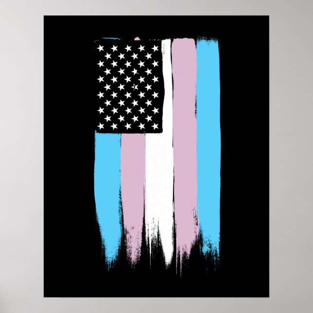Transgender Pride Stars och stripes Poster (Framsidan)