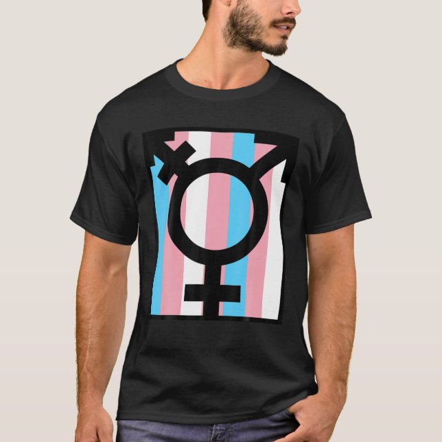 Transgender-Pride (symbol och Flagga) T Shirt (Framsida)