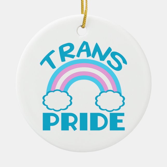 Transgender Pride Trans Rainbow-jul Julgransprydnad Keramik (Framsidan)