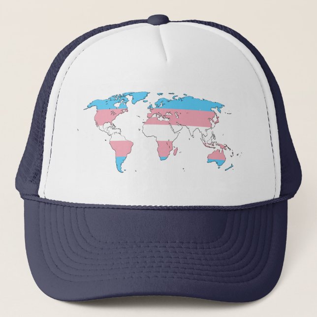 Transgender pride world map Hat Keps (Framsida)