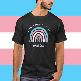 Transgender-proud Celebrerar mångfald Kärlek Citat T Shirt