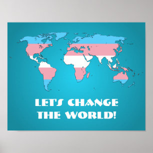 Transgender-proud worldkartposter poster