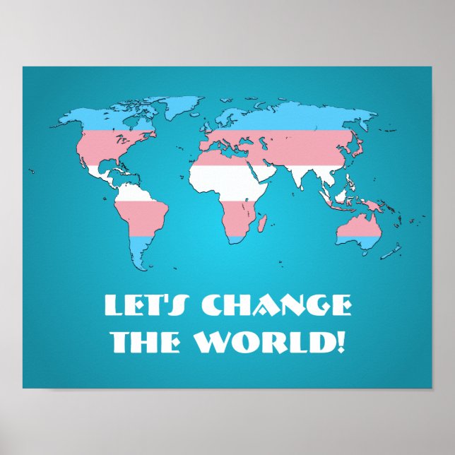 Transgender-proud worldkartposter poster (Framsidan)