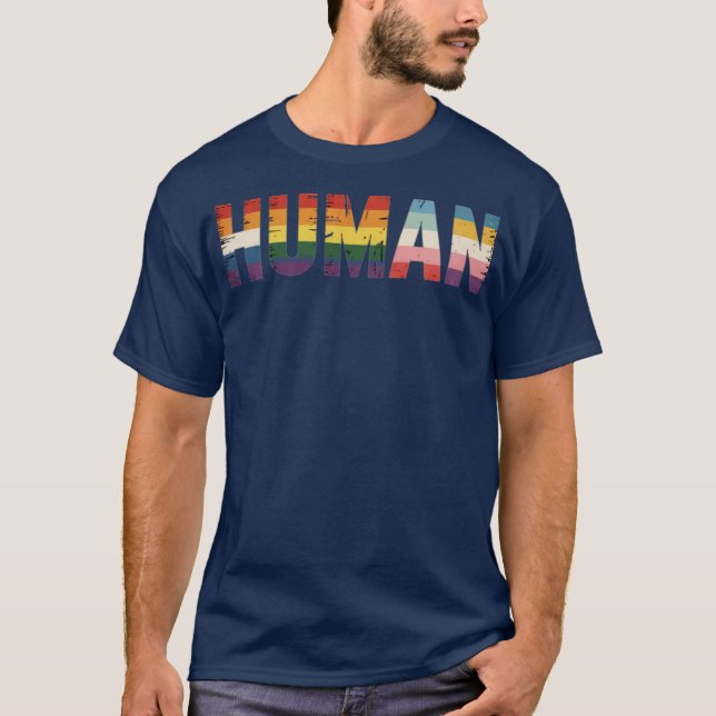 Transgender Rainbo i HBT Flagga i månaden Gay prid T Shirt (Framsida)