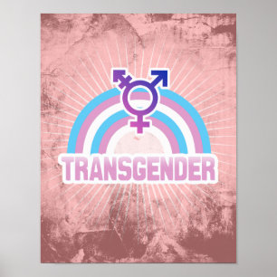 TRANSGENDER RAINBOW-FLAGGA POSTER