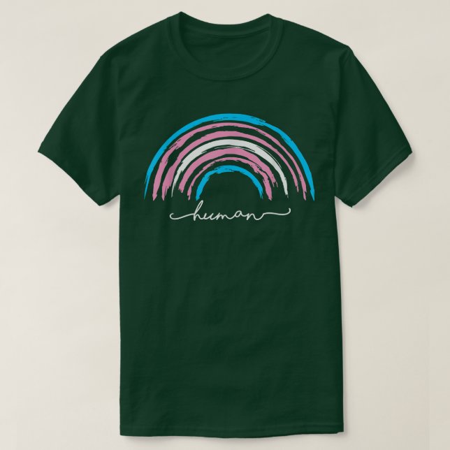 Transgender Rainbow Human Trans Pride LGBT  T Shirt (Design framsida)