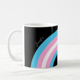 Transgender Rainbow Pride Flagga Monogram Coffee M Kaffemugg