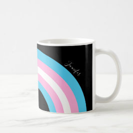 Transgender Rainbow Pride Flagga Monogram Coffee M Kaffemugg