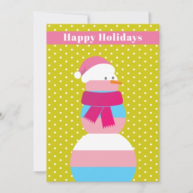 Transgender snögubbe snowWomen julafton Helgdag Ca Julkort (Framsida)