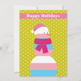 Transgender snögubbe snowWomen julafton Helgdag Ca Julkort