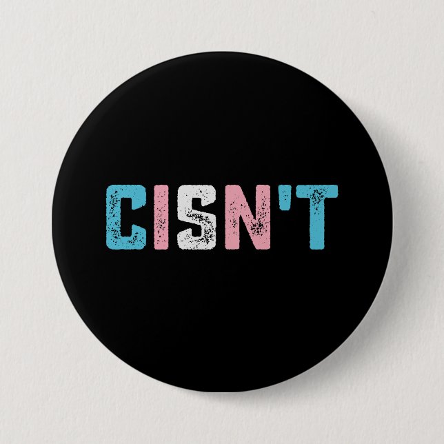 Transgender Stolthet Cisn't HBTQ Trans Flag Rolig Knapp (Framsida)