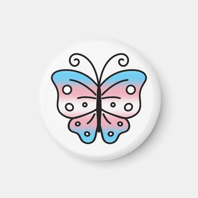 Transgender Stolthet Fjäril Magnet (Framsidan)
