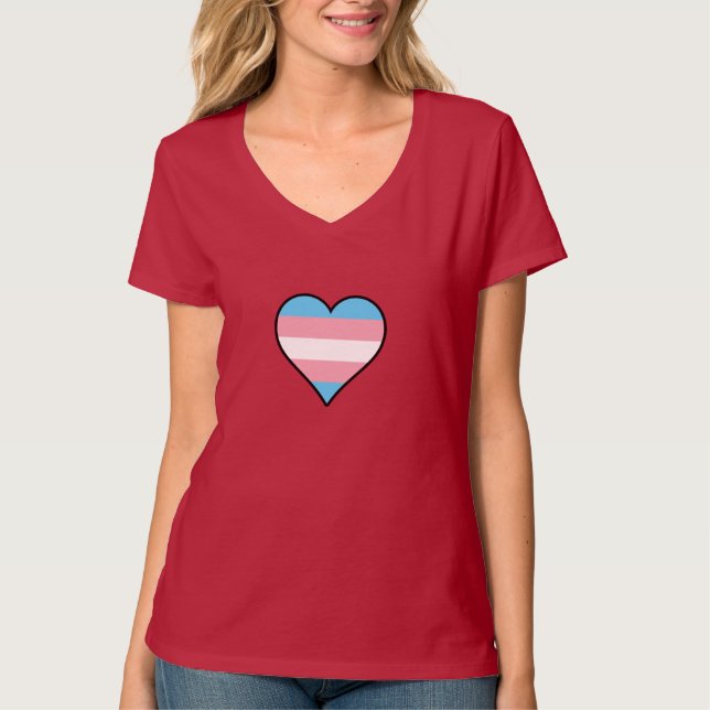 Transgender stolthet hjärtan T-Shirt (Framsida)