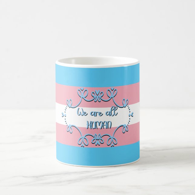 Transgender Stolthetsflagga Vi är alla människor M Kaffemugg (Center)
