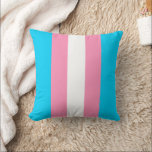 Transgender Stripes Flag Birthday Kudde<br><div class="desc">Fun throw pillow in light blue,  pink and white stripes to stand for the transgender flag colors.</div>
