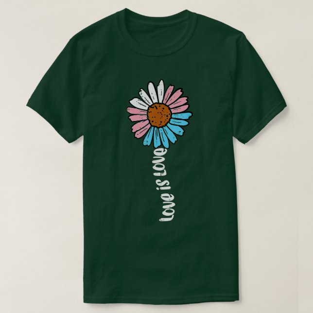Transgender Sunflower Love Trans Pride Stuff Flag  T Shirt (Design framsida)