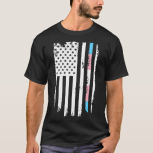 Transgender Thin Line American Flagga LGBT Trans T Shirt
