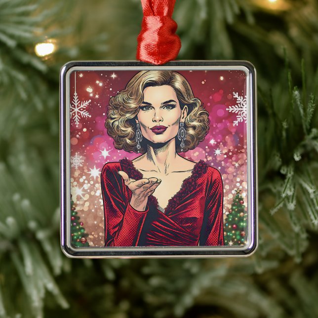 Transgender Woman Festive Christmas   Julgransprydnad Metall (Träd)