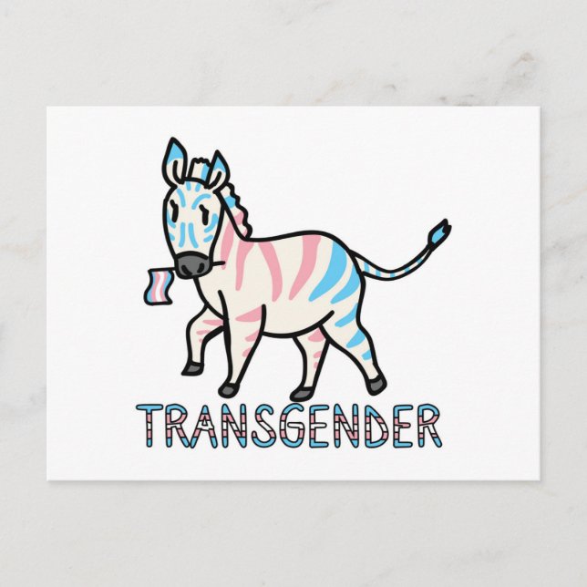 Transgender Zebra Vykort (Framsida)