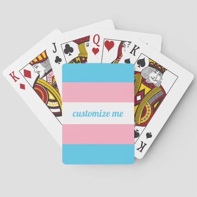 Transgenderflagga anpassad casinokort (Baksidan)