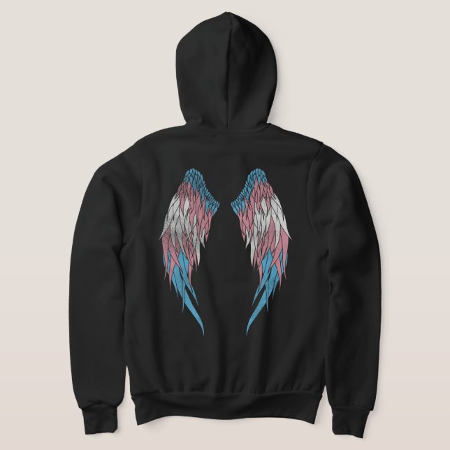 Transgenderflagga - Gloria - Vingar T Shirt (Laydown Baksida)