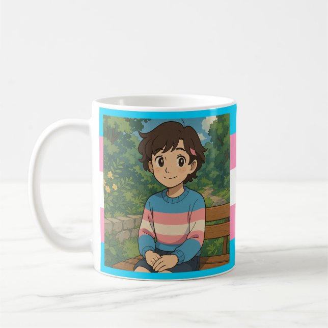 Transgenderflagga | LGBTQIA+  Kaffemugg (Vänster)