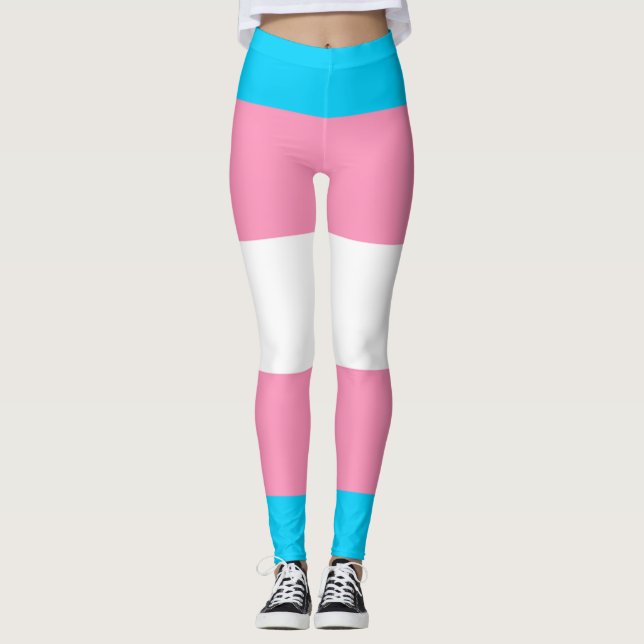 Transgenderflagga | LGBTQIA+ Leggings (Framsida)