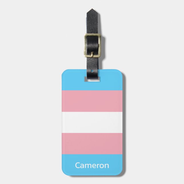 Transgenderflagga Personlig Bagagebricka (Vertikal Framsida)