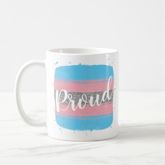 Transgenderflaggspridning Kaffemugg (Vänster)