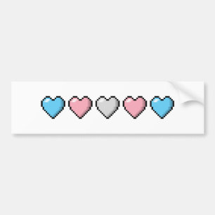 TransgenderPIXELhjärtor Bildekal