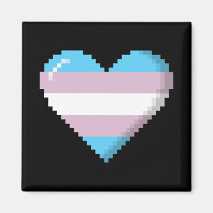 Transgenderpride 8-Bet PIXELhjärta Magnet