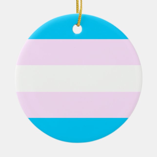 Transgenderprideflagga Julgransprydnad Keramik (Framsidan)