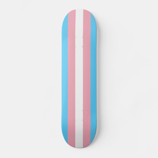 Transgenderprideflagga Old School Skateboard Bräda 21,6 Cm (Framsida)