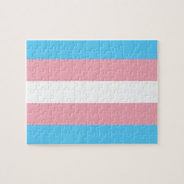 Transgenderprideflagga Pussel (Horisontell)