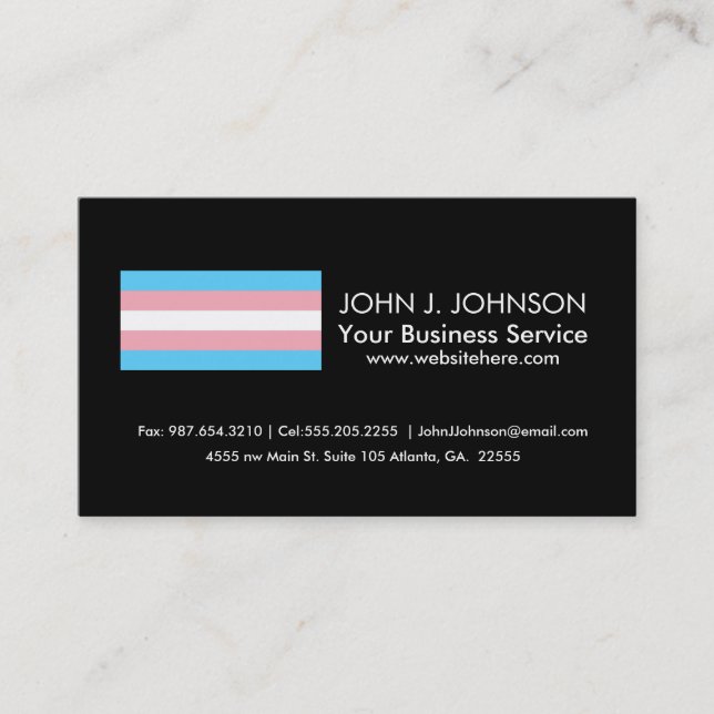 Transgenderprideflagga Visitkort (Framsida)