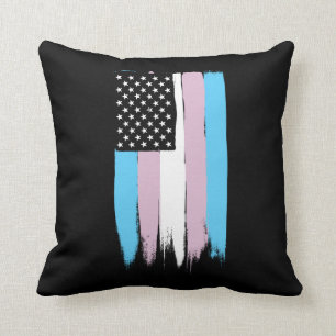 Transgenderpridestars och stripes kudde