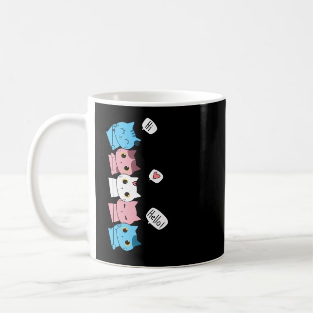 Transgendom Pride Cat HBT Trans Flagga Cute Cats Kaffemugg (Vänster)