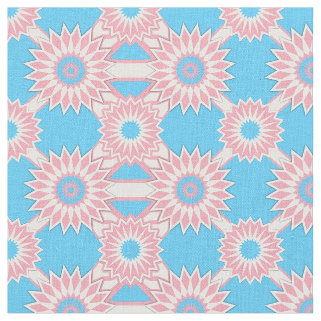 Transgenens Pride, sömlös blå blomma mönster Tyg (Närbild)