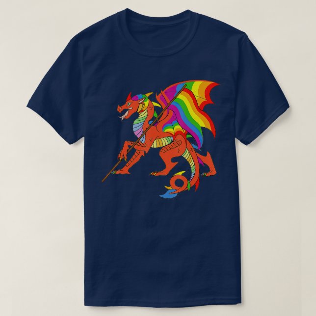 Transgennummer för pride Dragon LGBT Gay Lesbisk T T Shirt (Design framsida)